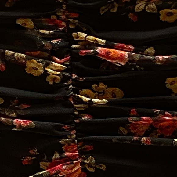 Moa Moa Black Floral Corset Top Hook & Eye Adjustable Size M Great Condition! - Picture 7 of 9